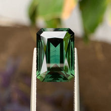 10.78ct Green Australian Sapphire, Emerald Shape