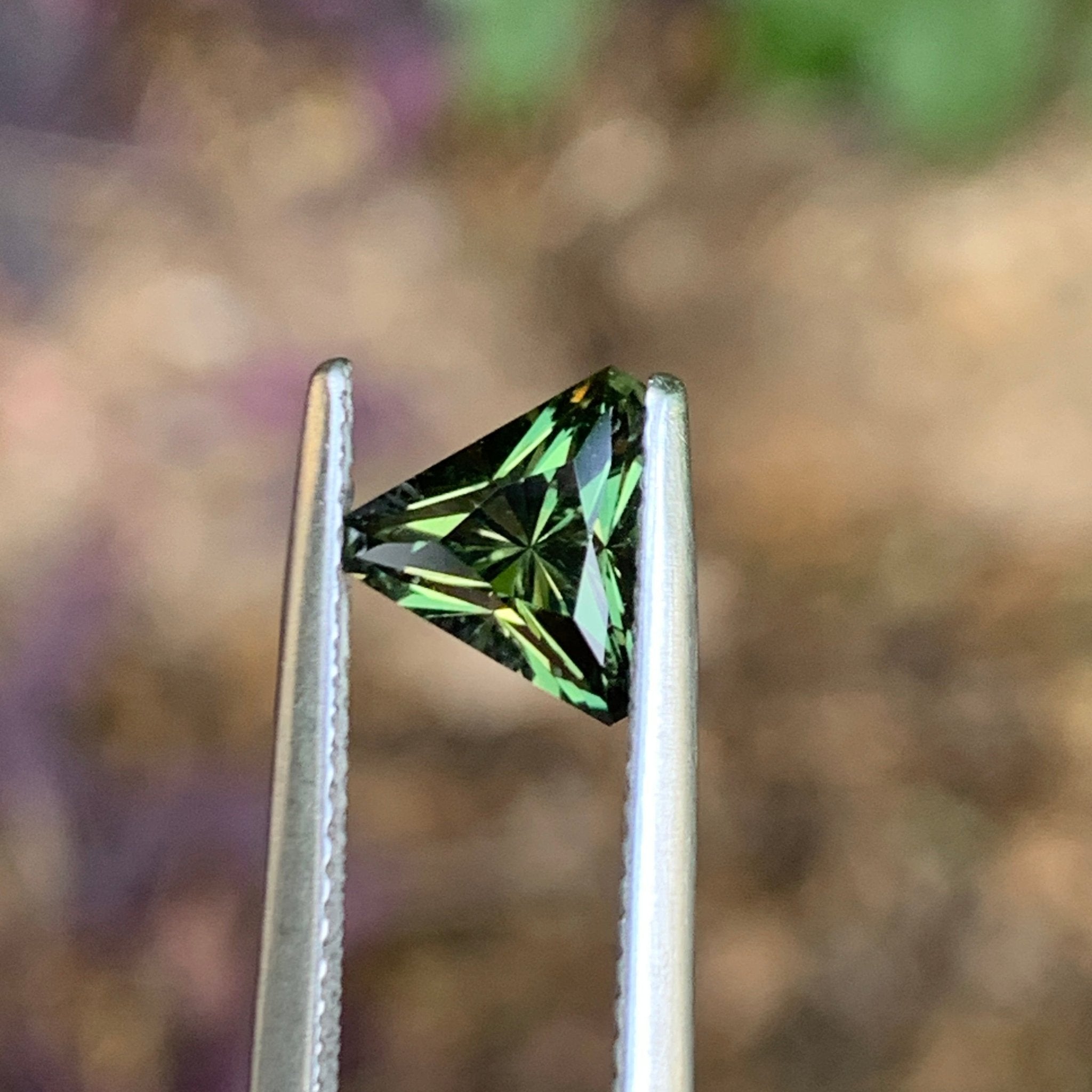 1.47ct Green Sapphire, Blocky Trillion