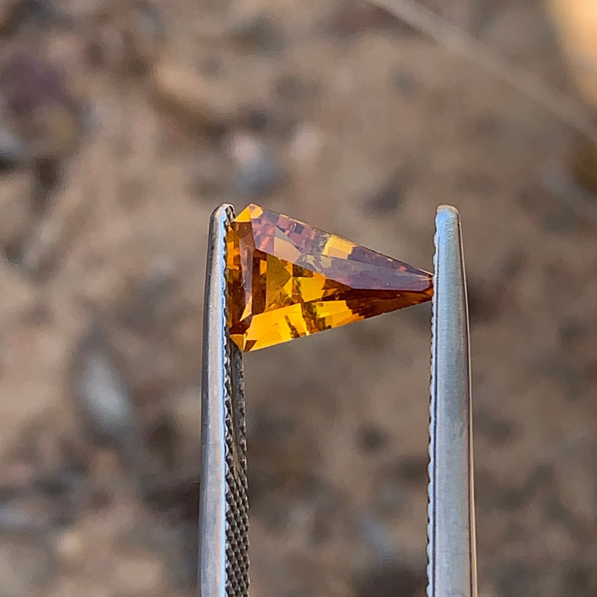 1.5ct Orange Sapphire Triangle