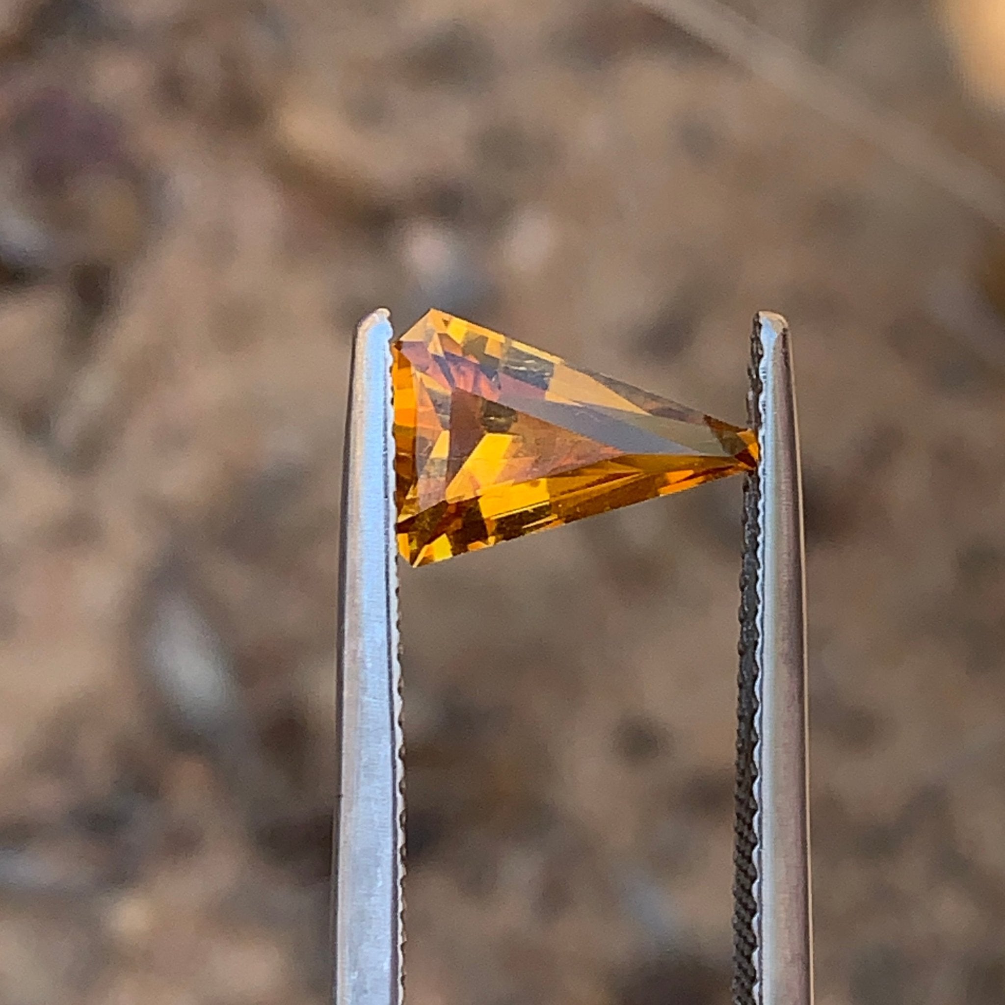 1.5ct Orange Sapphire Triangle