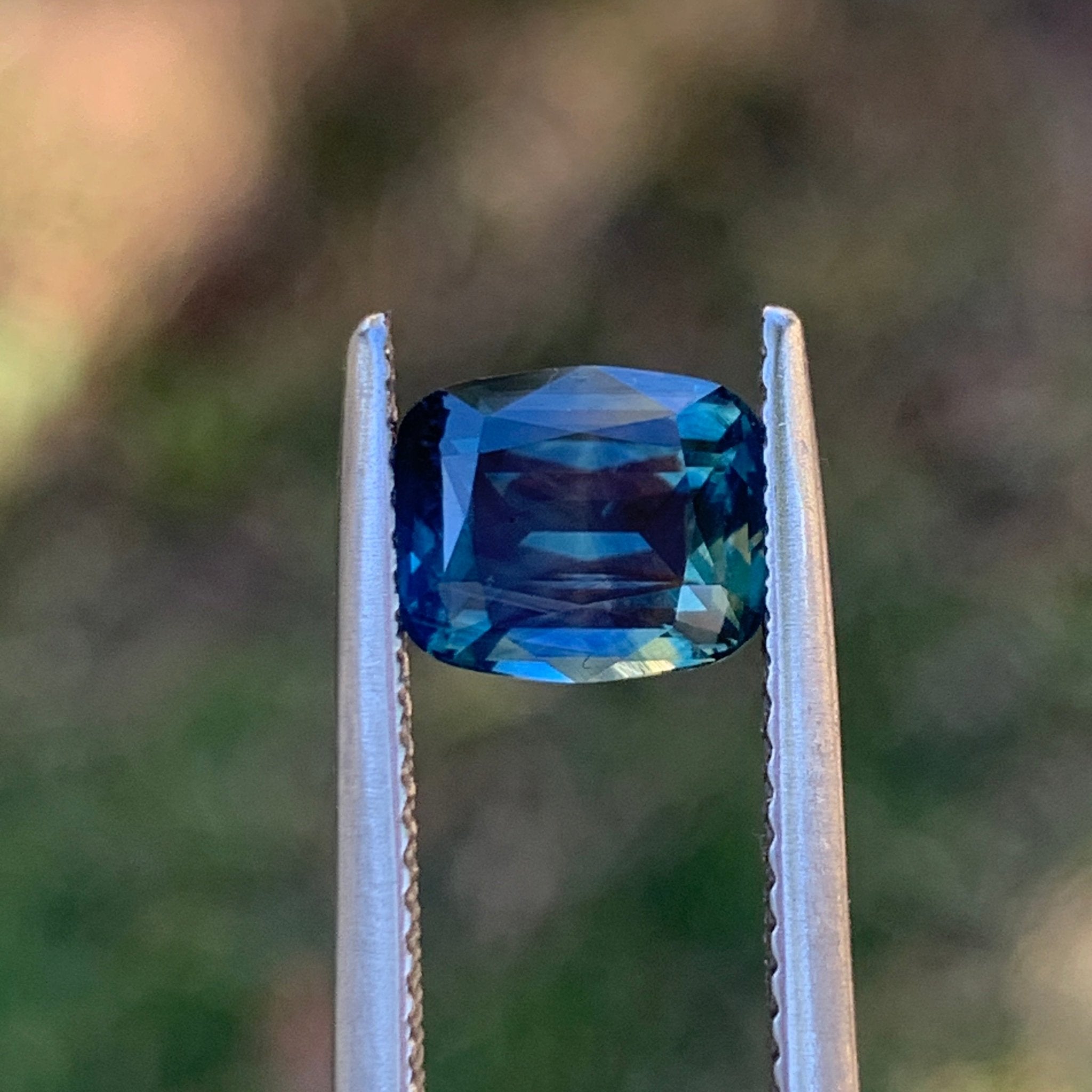 2.22ct Light Blue/Green Sapphire, Cushion