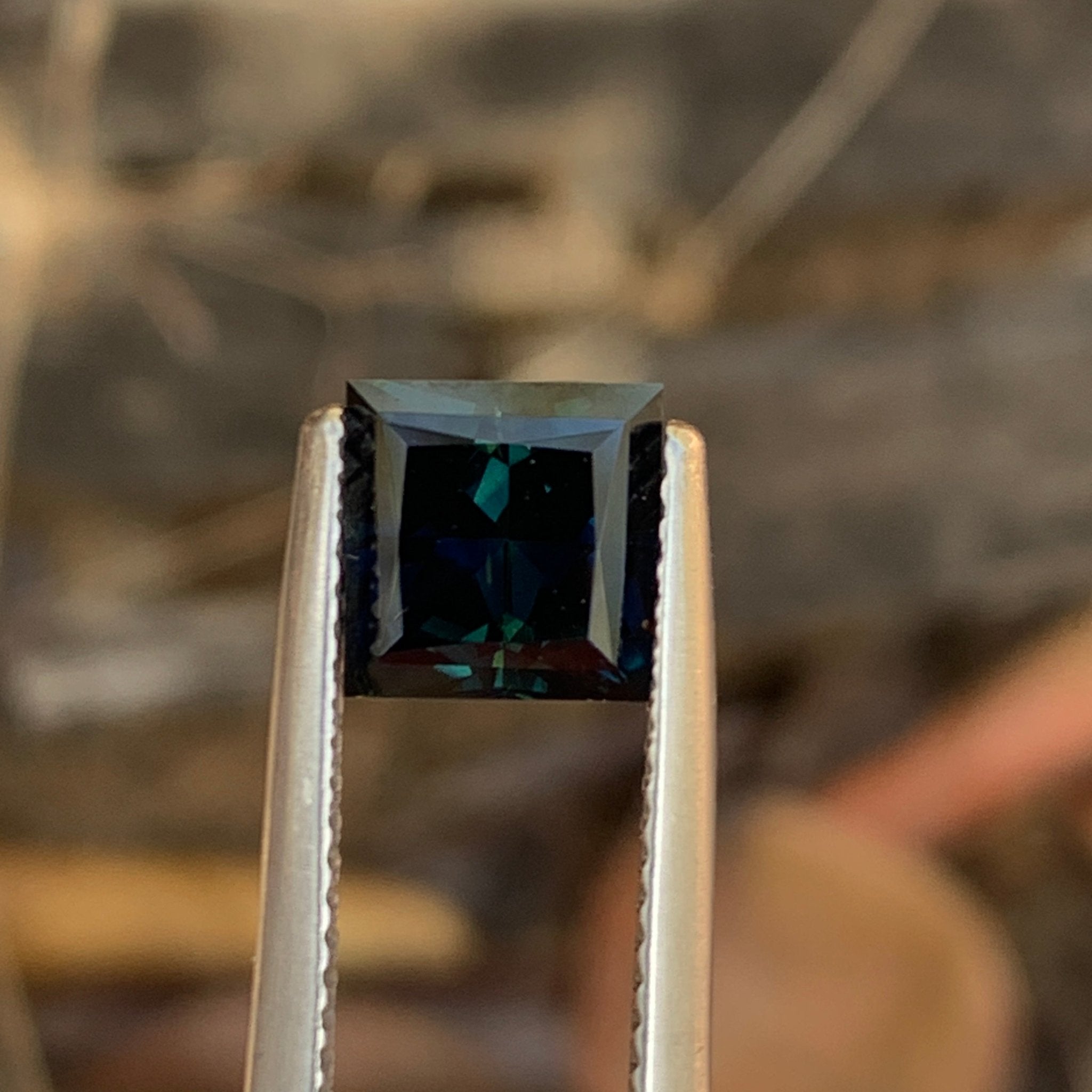 2.2ct Teal Sapphire Square