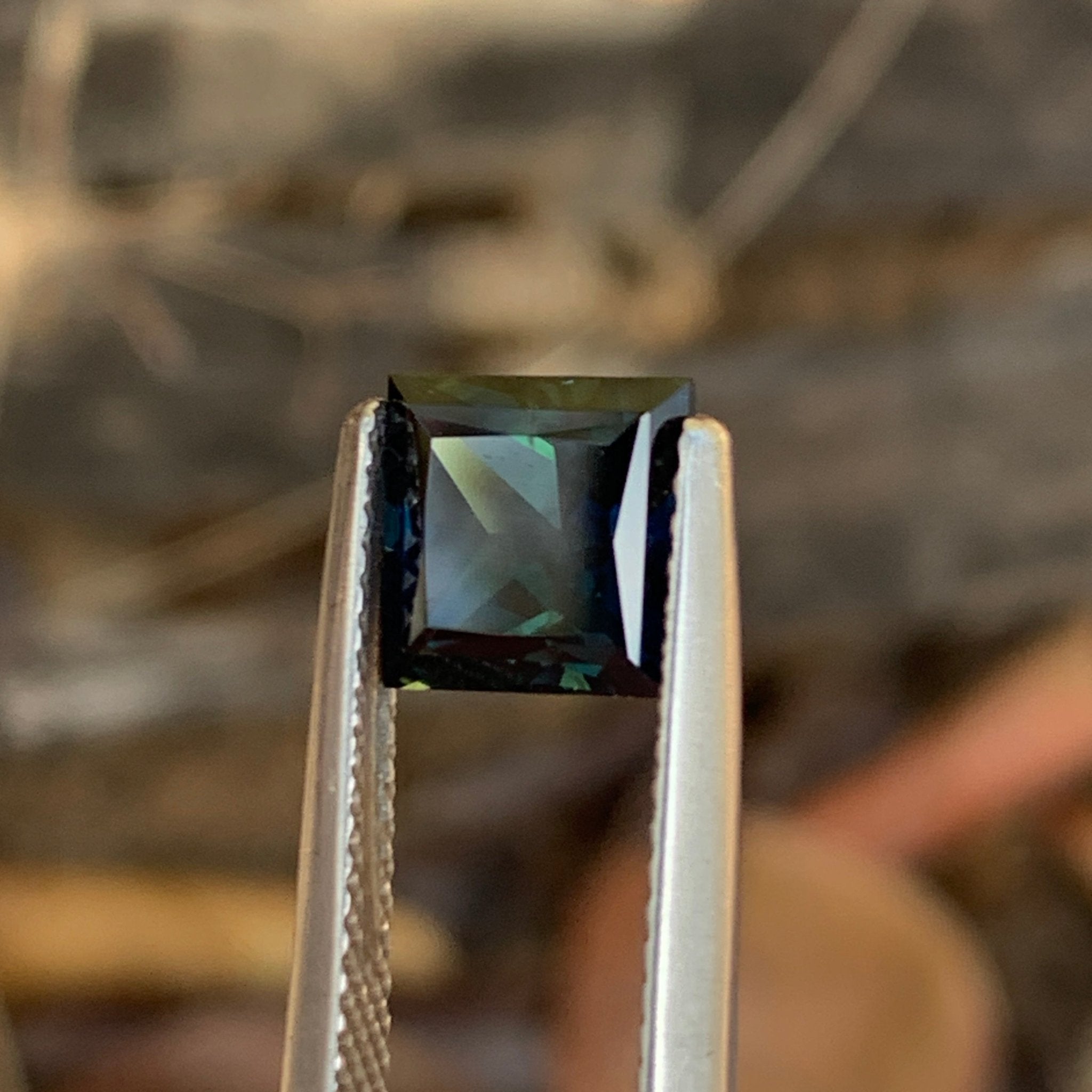 2.2ct Teal Sapphire Square