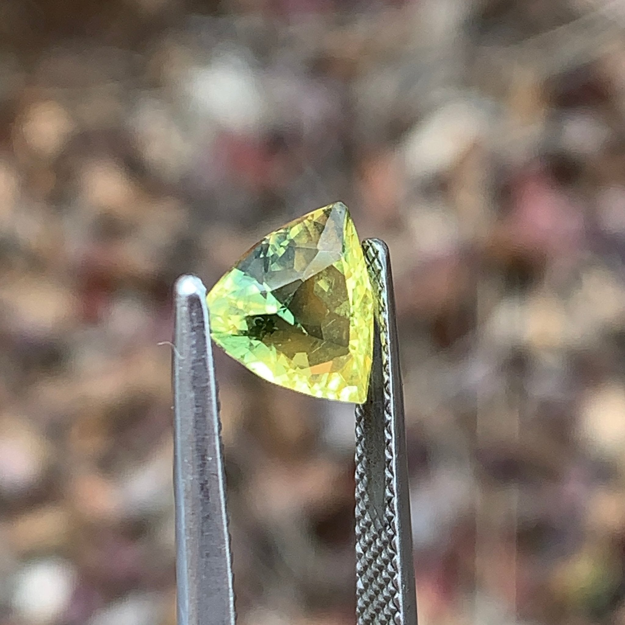 2.2ct Yellow Parti Sapphire Trillion