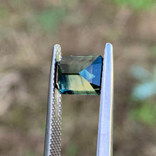 2.33ct Blue Green Parti Sapphire, Emerald Shape