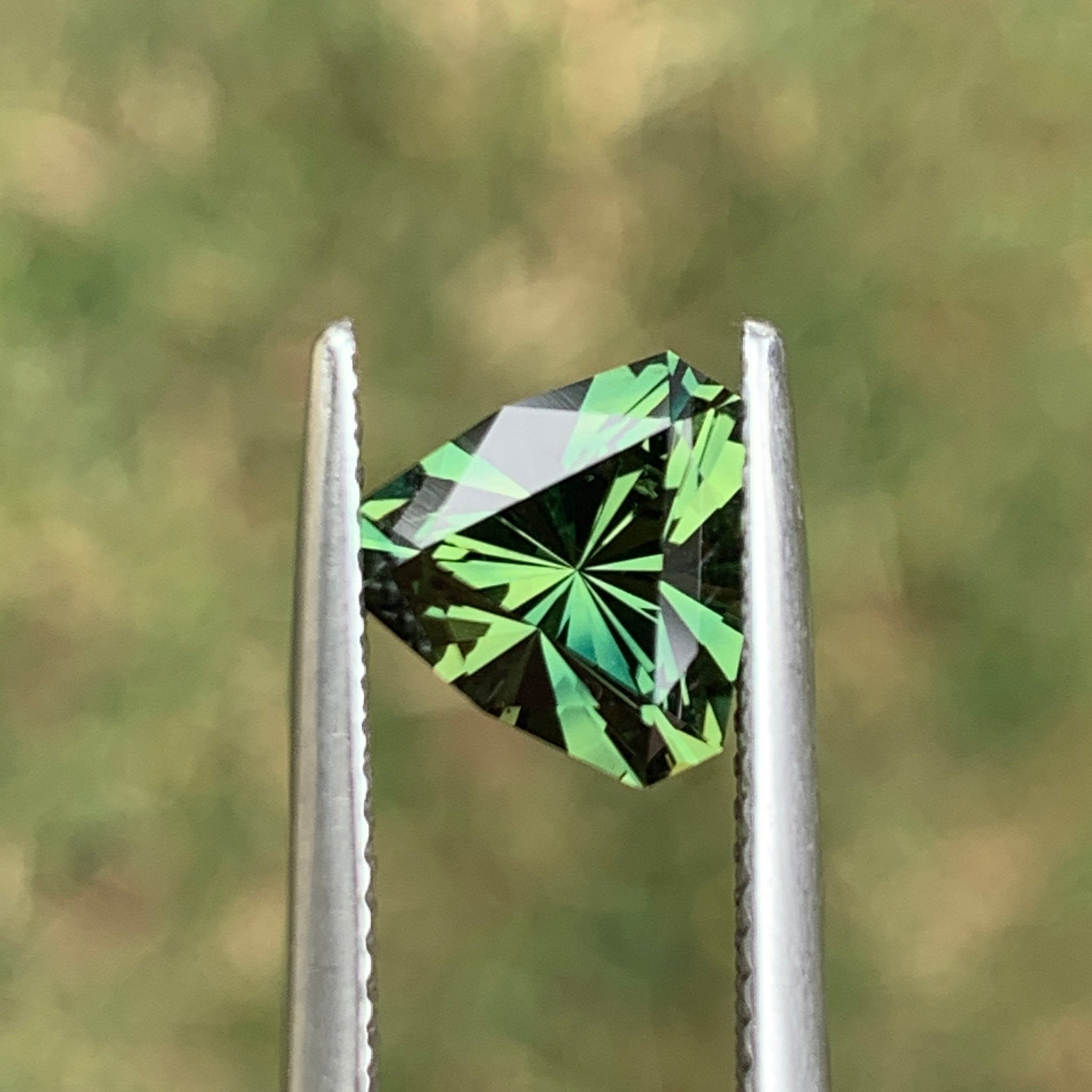 2.36ct Green Sapphire, Blocky Trillion