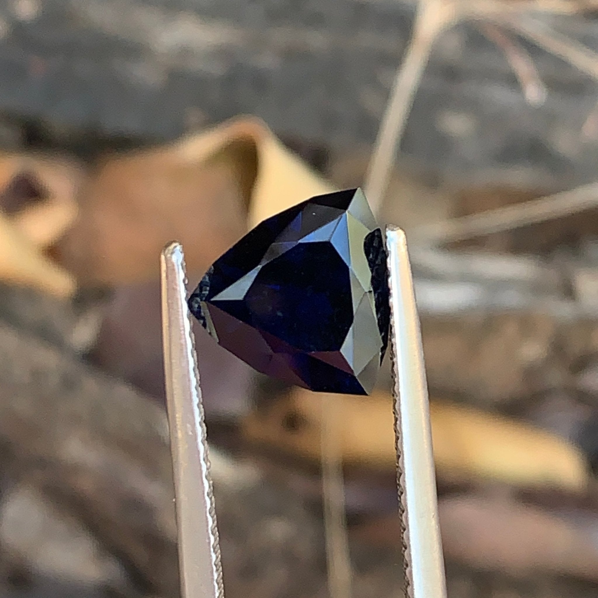 2.69ct Deep Blue Sapphire Trillion