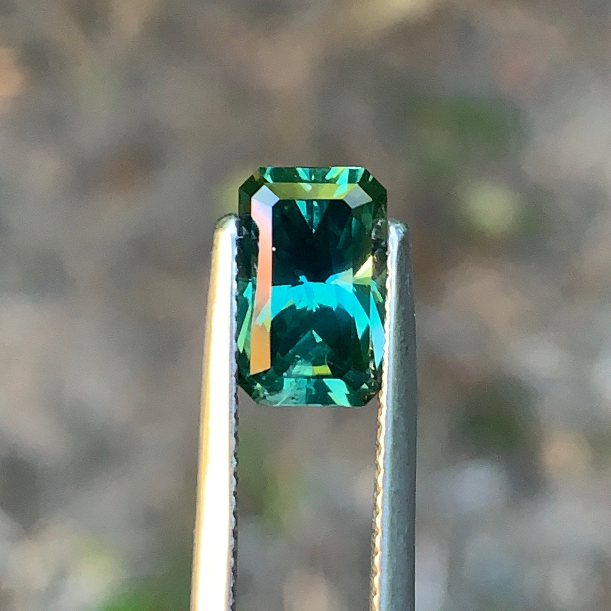 2.77ct Teal Green Sapphire, Rectangular