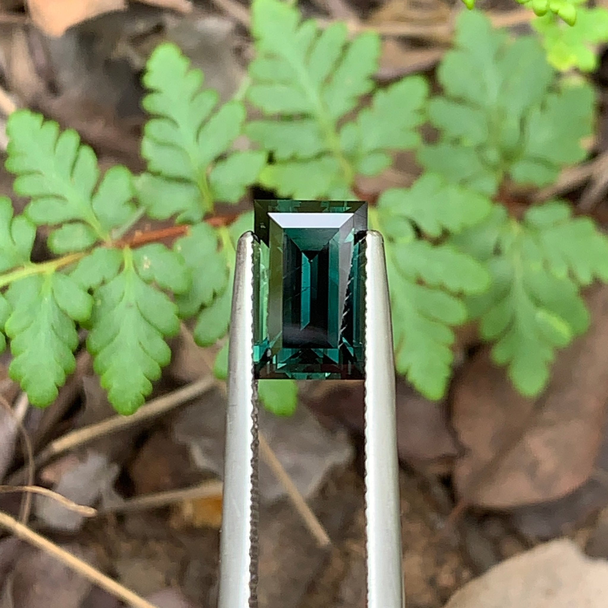 3.0ct Deep Sea Green Sapphire Baguette