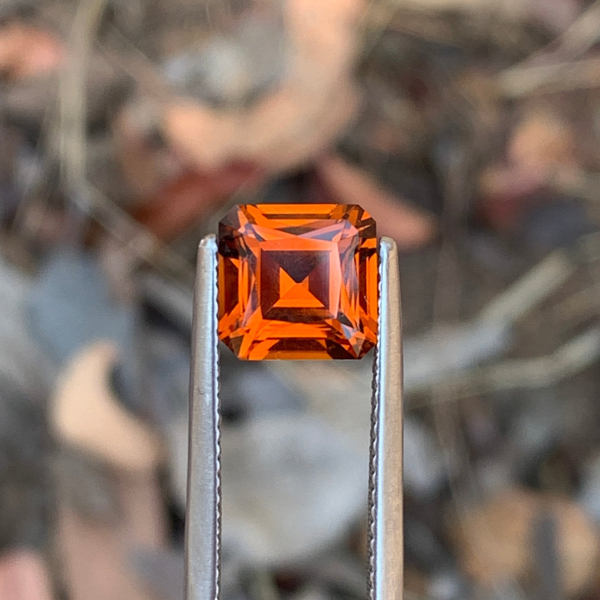 3.15ct Orange Sapphire Octagon