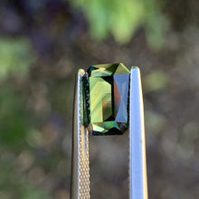 3.32ct Green Parti Sapphire, Emerald Shape