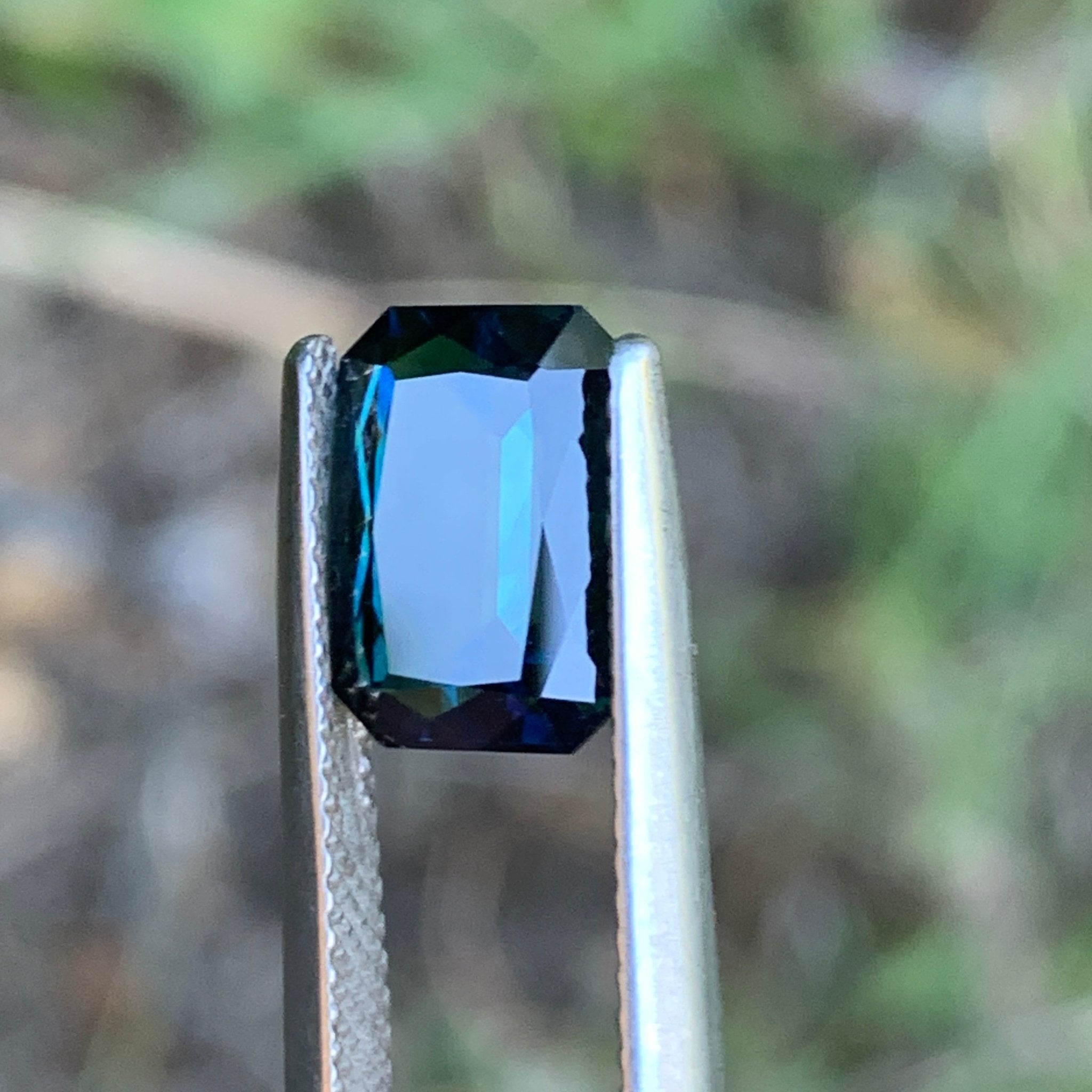 3.33ct. Blue Green Sapphire, Emerald Shape