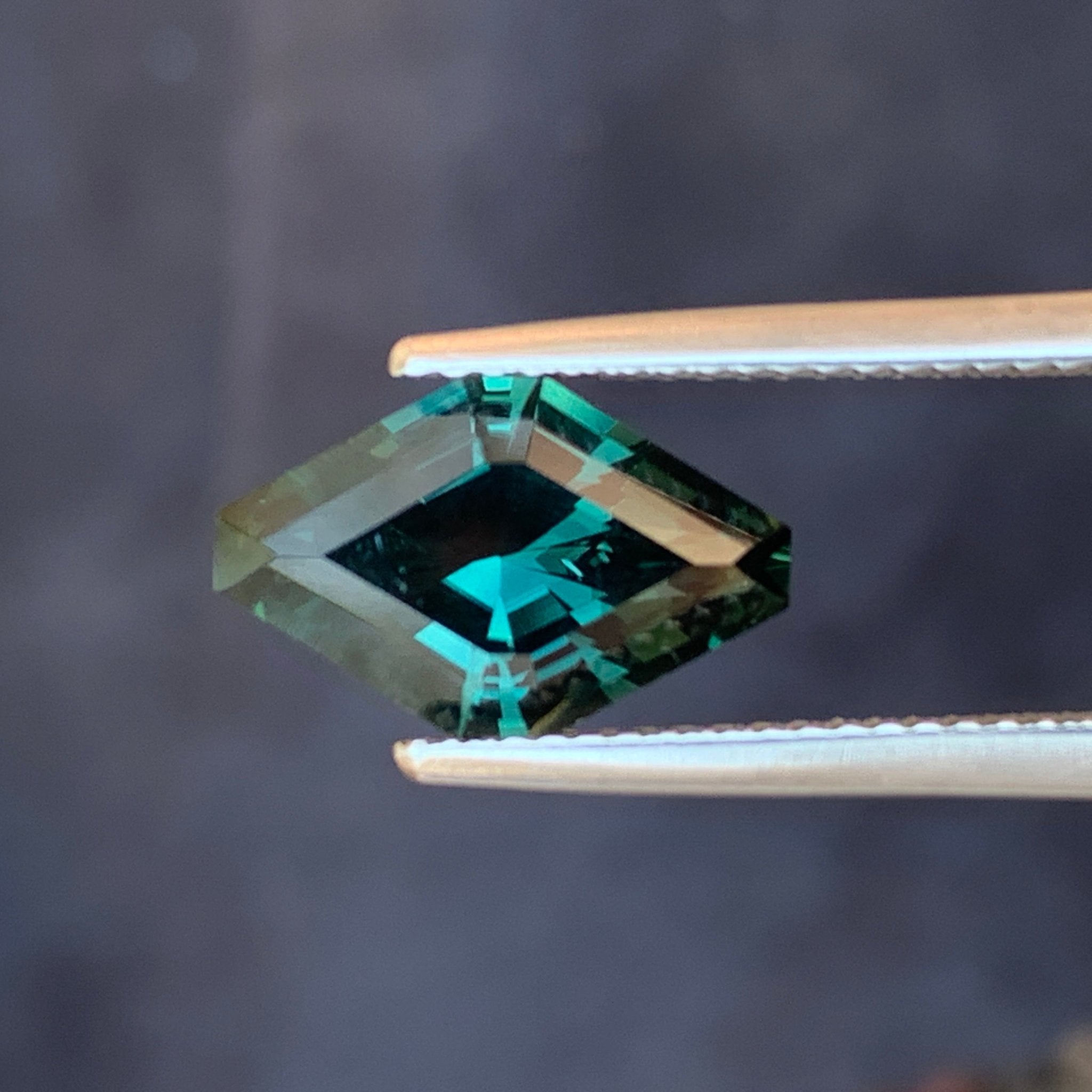 3.36ct Teal Sapphire Long Hexagon