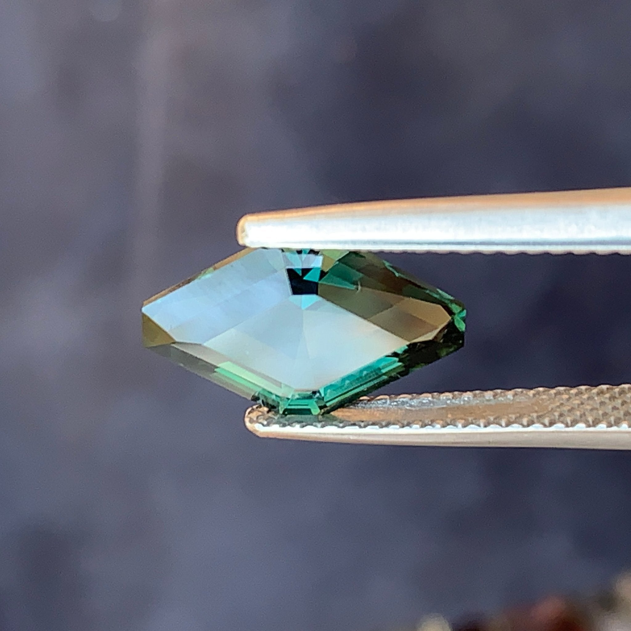 3.36ct Teal Sapphire Long Hexagon