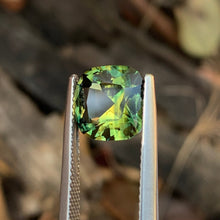 3.47ct Green Yellow Parti Sapphire Cushion