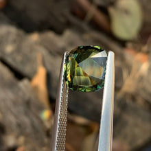 3.47ct Green Yellow Parti Sapphire Cushion