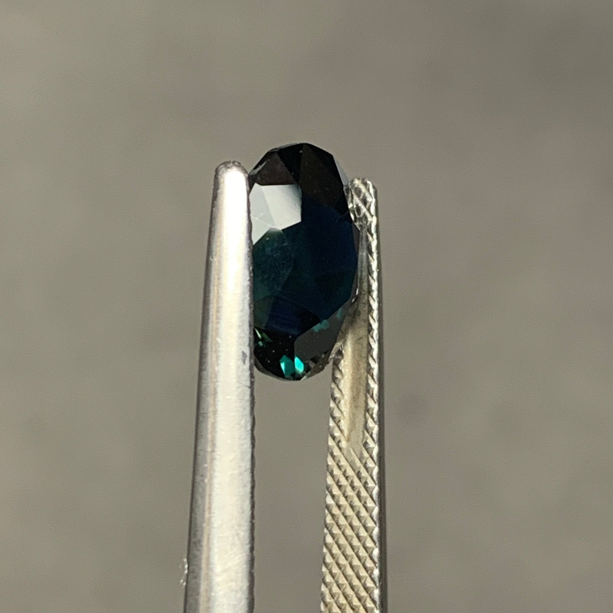 3.4ct Dark Teal Sapphire Oval