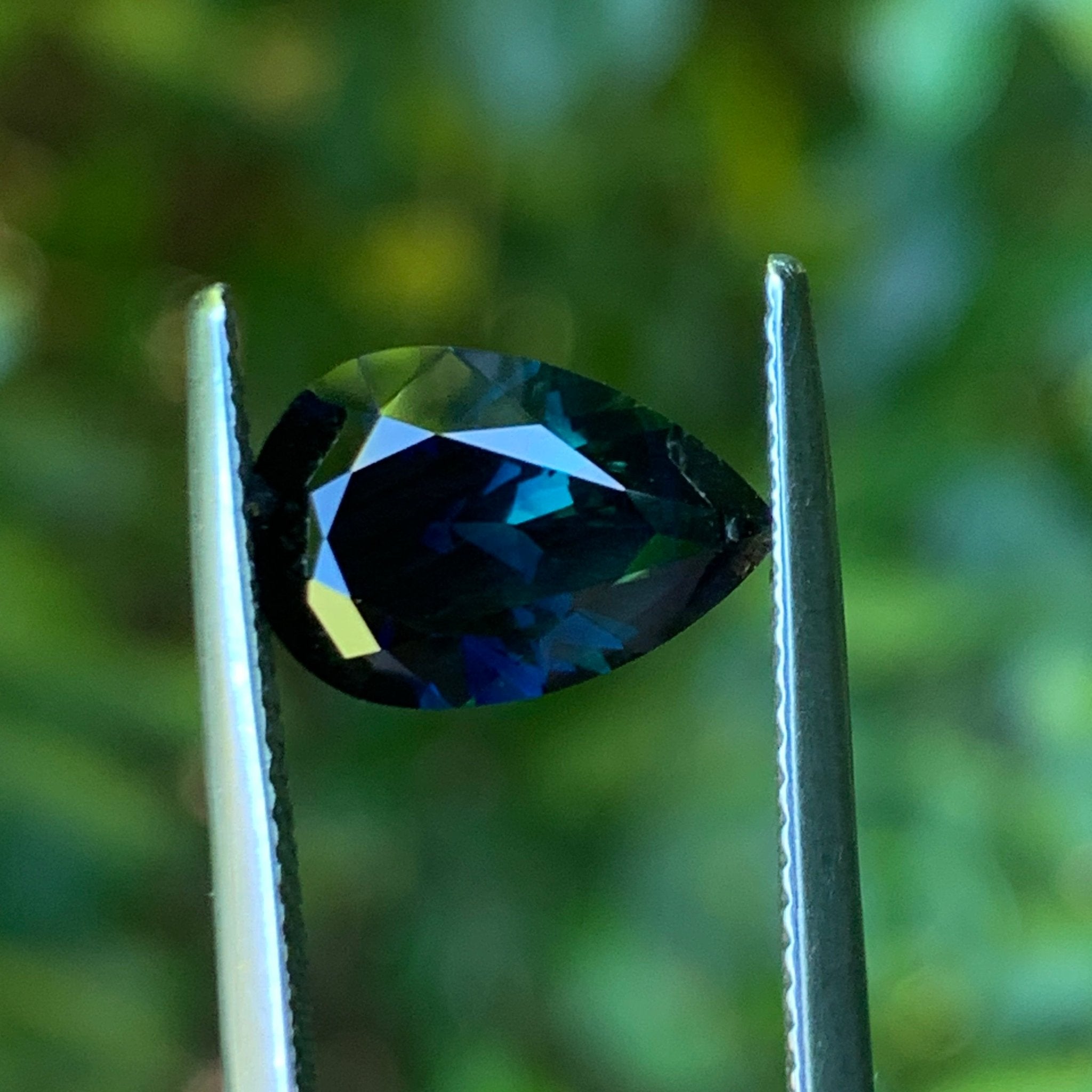 3.52ct Blue Teal Sapphire, Pear