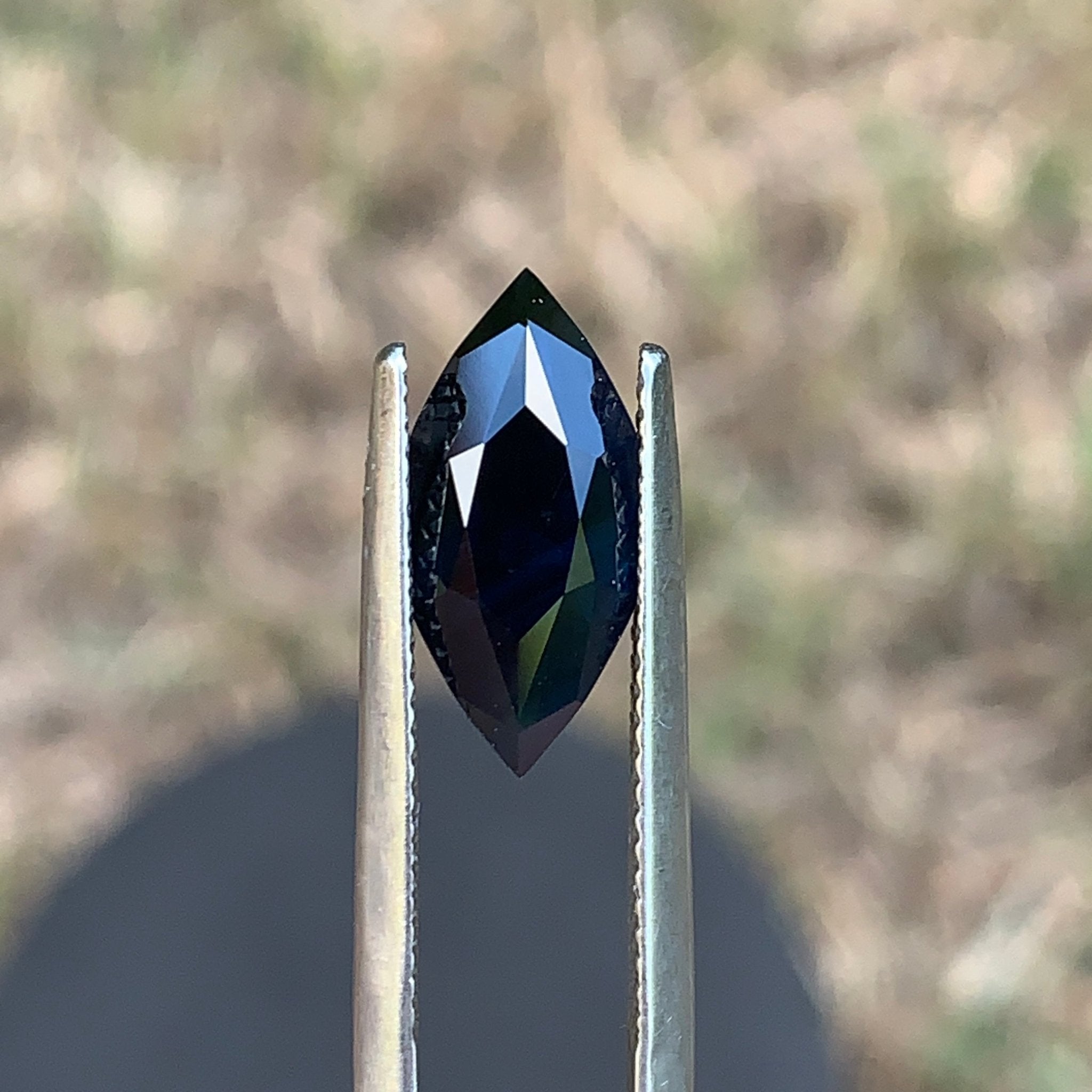 3.56ct Dark Blue Sapphire Marquise