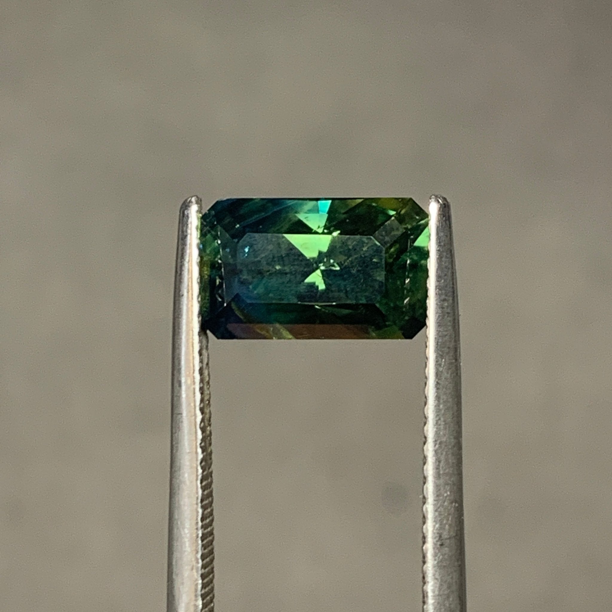 3.61ct Teal Parti Sapphire Rectangular