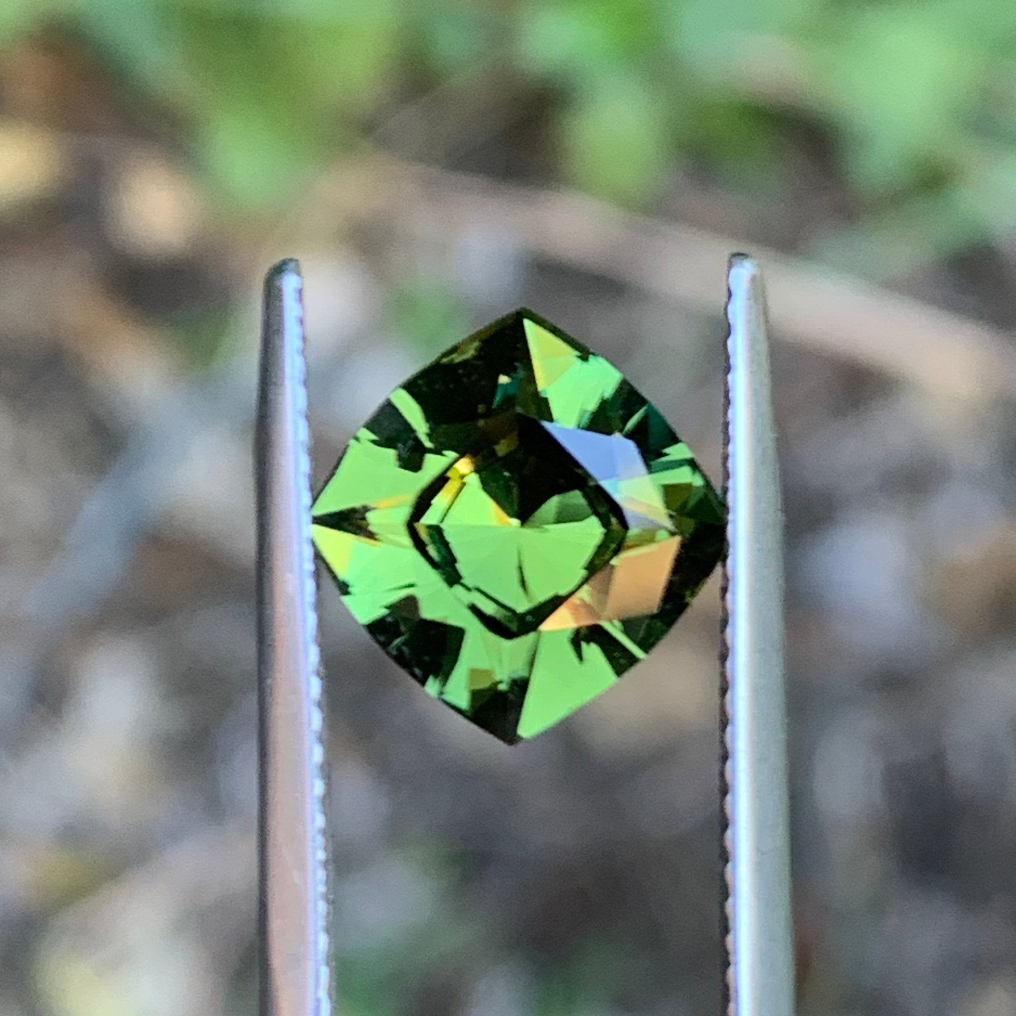 3.77ct Chartreuse Sapphire Cushion