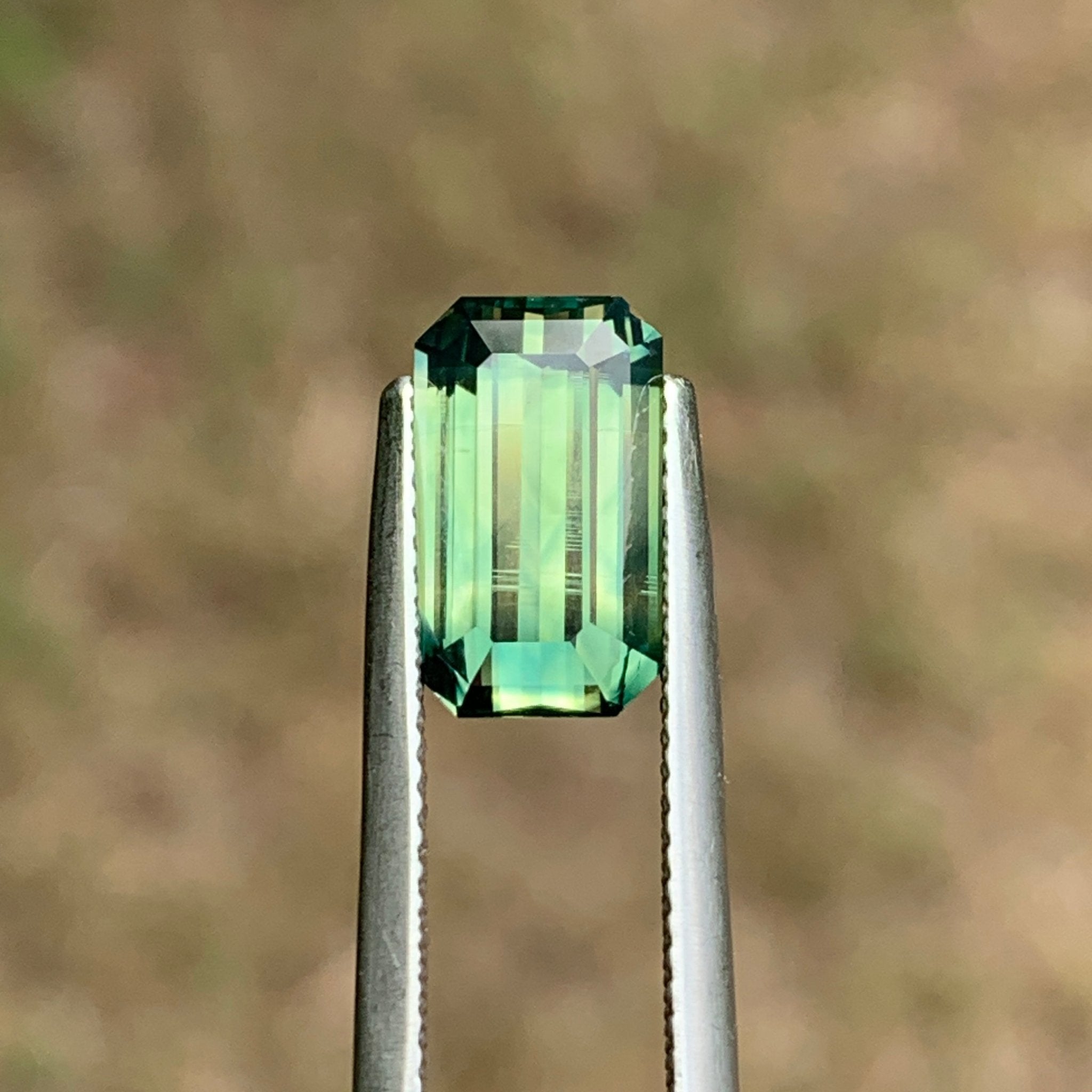 3.98ct Green Parti Sapphire Rectangular