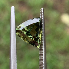 4.18ct Green Parti Flawless Sapphire, Trillion