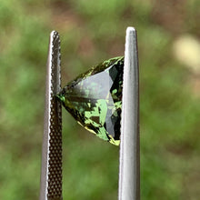 4.18ct Green Parti Flawless Sapphire, Trillion