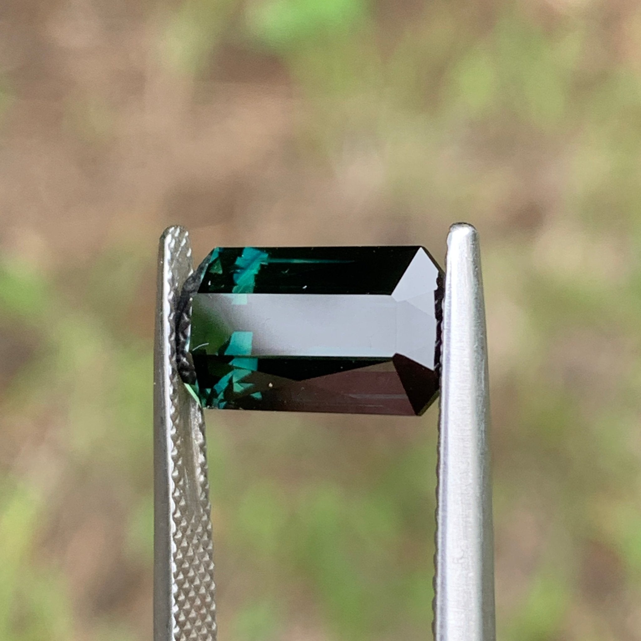 4.47ct Green Teal Parti, Cushion