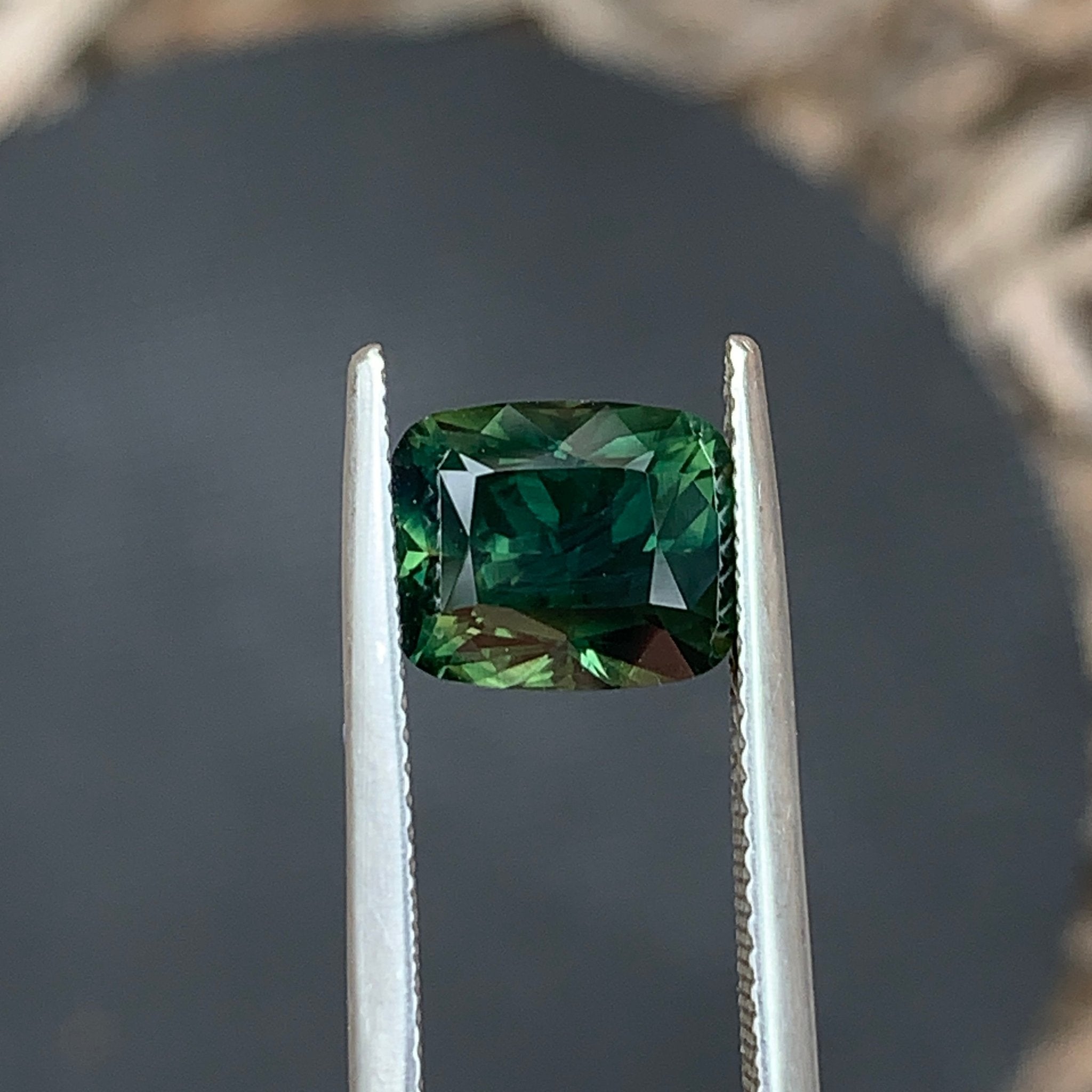 4.56ct Green Sapphire Cushion