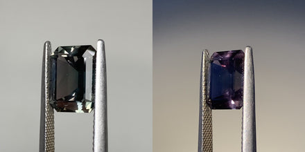 5.82ct Green/Pink Colour Change Sapphire, Emerald Shape