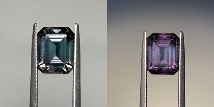 5.82ct Green/Pink Colour Change Sapphire, Emerald Shape