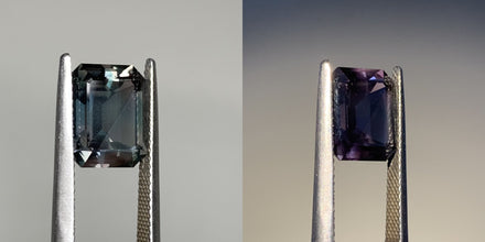 5.82ct Green/Pink Colour Change Sapphire, Emerald Shape