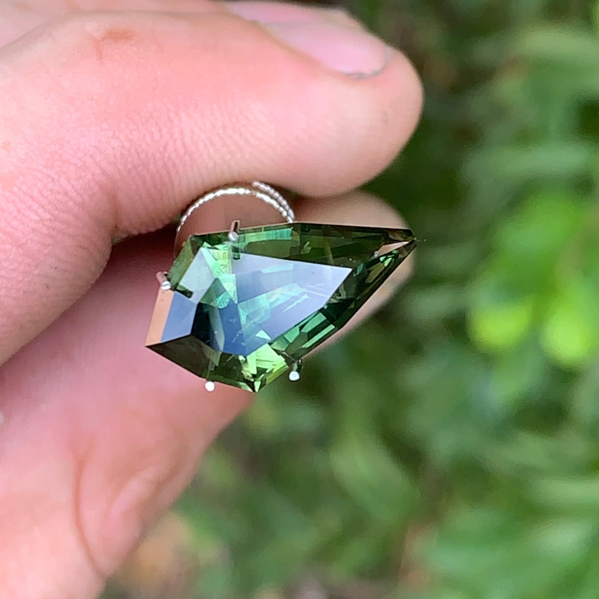 6.2ct Green Sapphire, Spearhead Shape