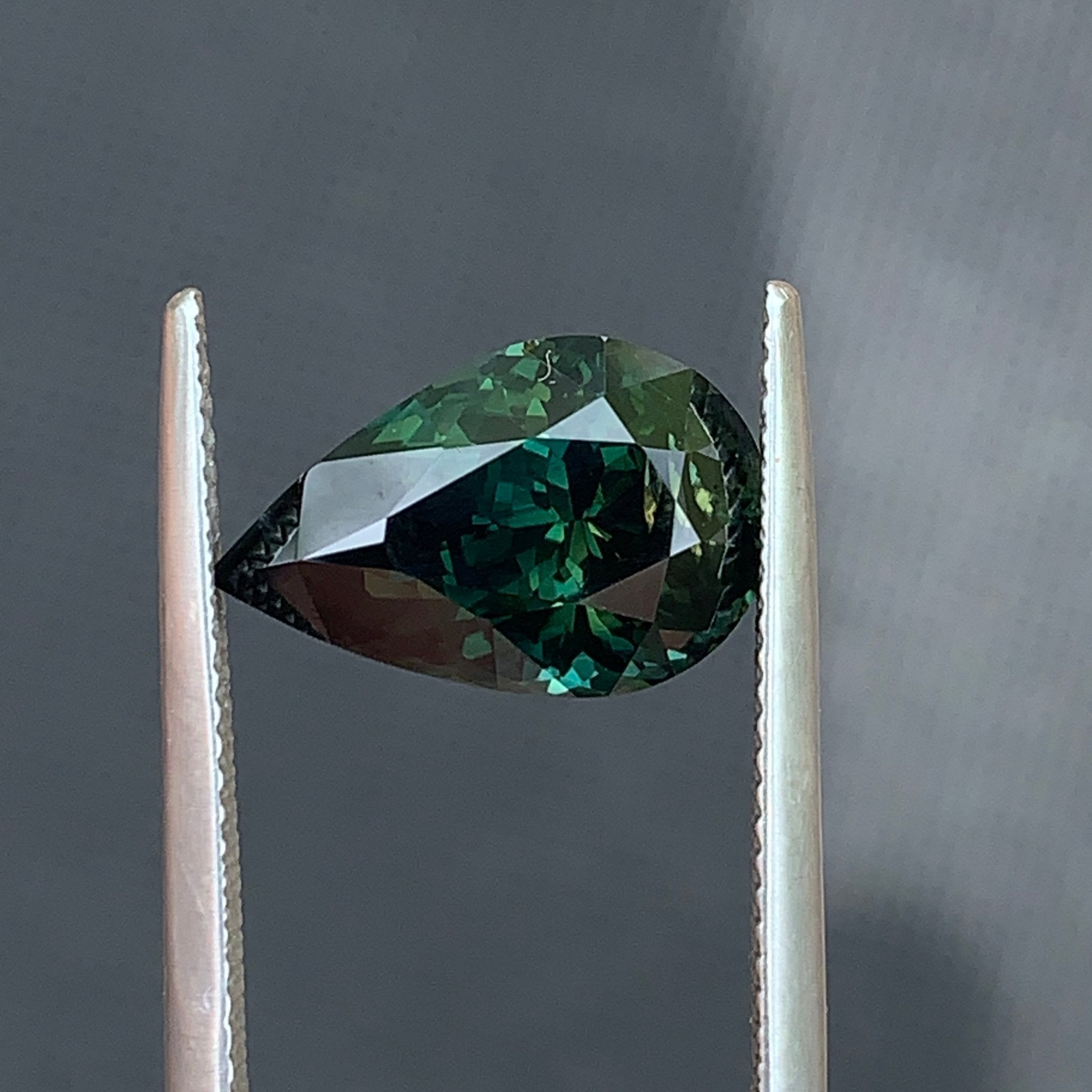 6.68ct Green Parti Sapphire Pear