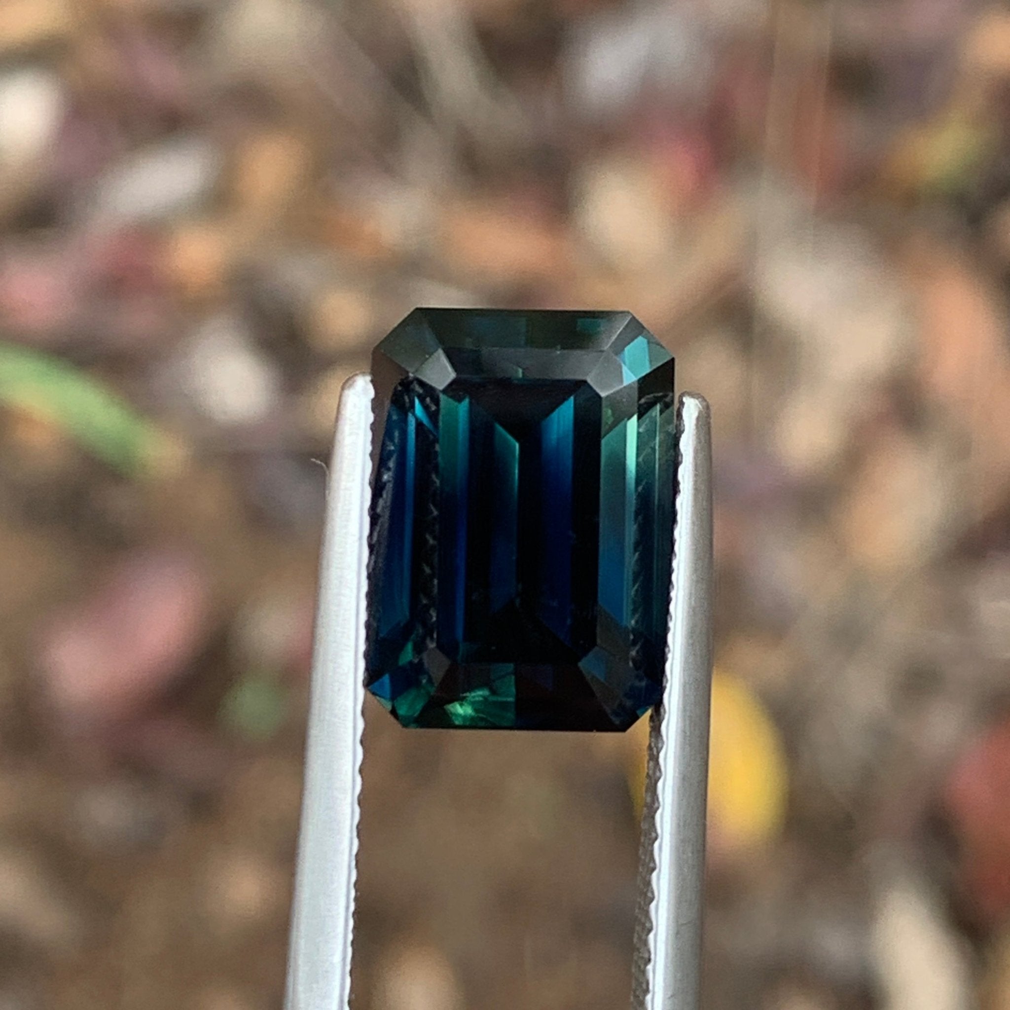 7.3ct Green Blue Sapphire Rectangular