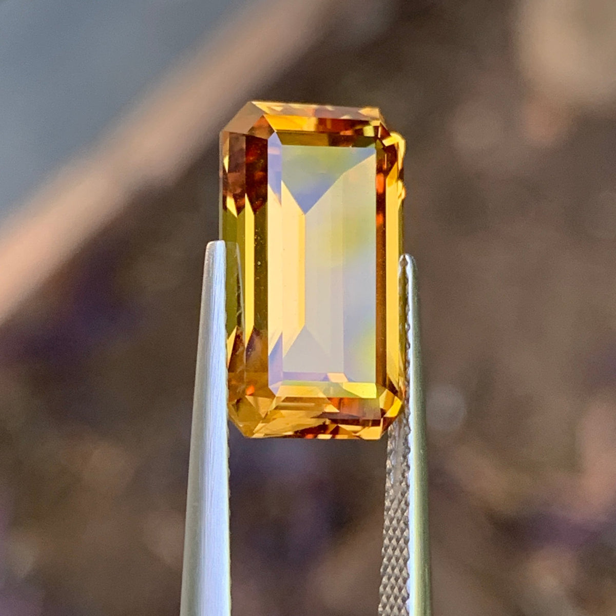 9.74ct Orange Australian Sapphire, Emerald Shape