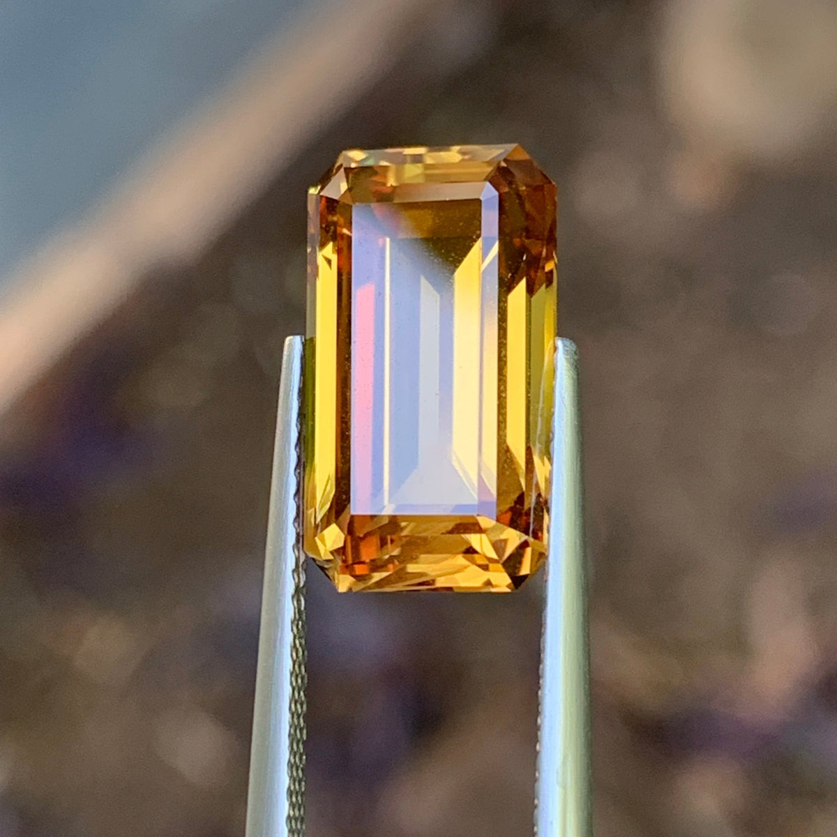 9.74ct Orange Australian Sapphire, Emerald Shape