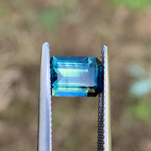 2.33ct Blue Green Parti Sapphire, Emerald Shape