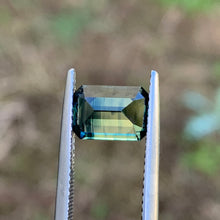 2.33ct Blue Green Parti Sapphire, Emerald Shape