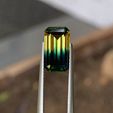 4.09ct Yellow Blue Parti Australian Sapphire, Emerald Shape