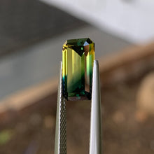 4.09ct Yellow Blue Parti Australian Sapphire, Emerald Shape
