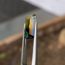 4.09ct Yellow Blue Parti Australian Sapphire, Emerald Shape