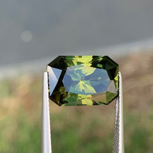 9.55ct Chartreuse Green Australian Sapphire, Emerald Shape