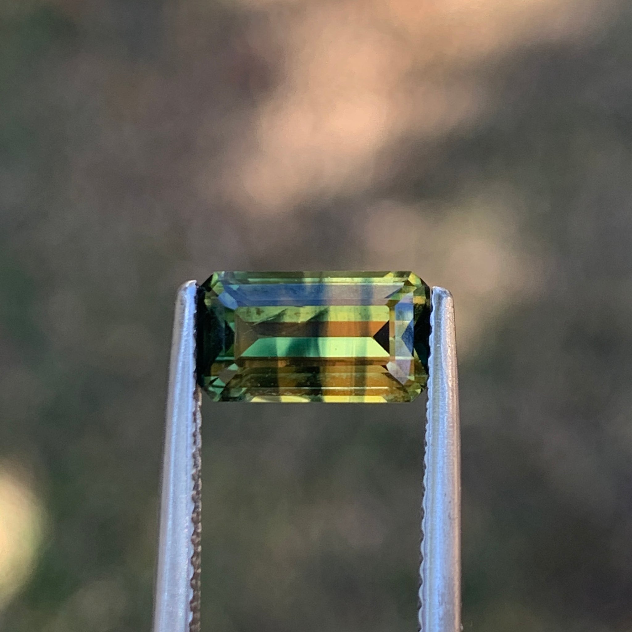 2.27ct Tiger Striped Parti Sapphire, Emerald Shape