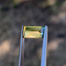 2.52ct Yellow Green Parti Sapphire, Baguette Shape