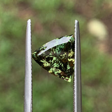 4.18ct Green Parti Flawless Sapphire, Trillion