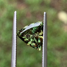 4.18ct Green Parti Flawless Sapphire, Trillion