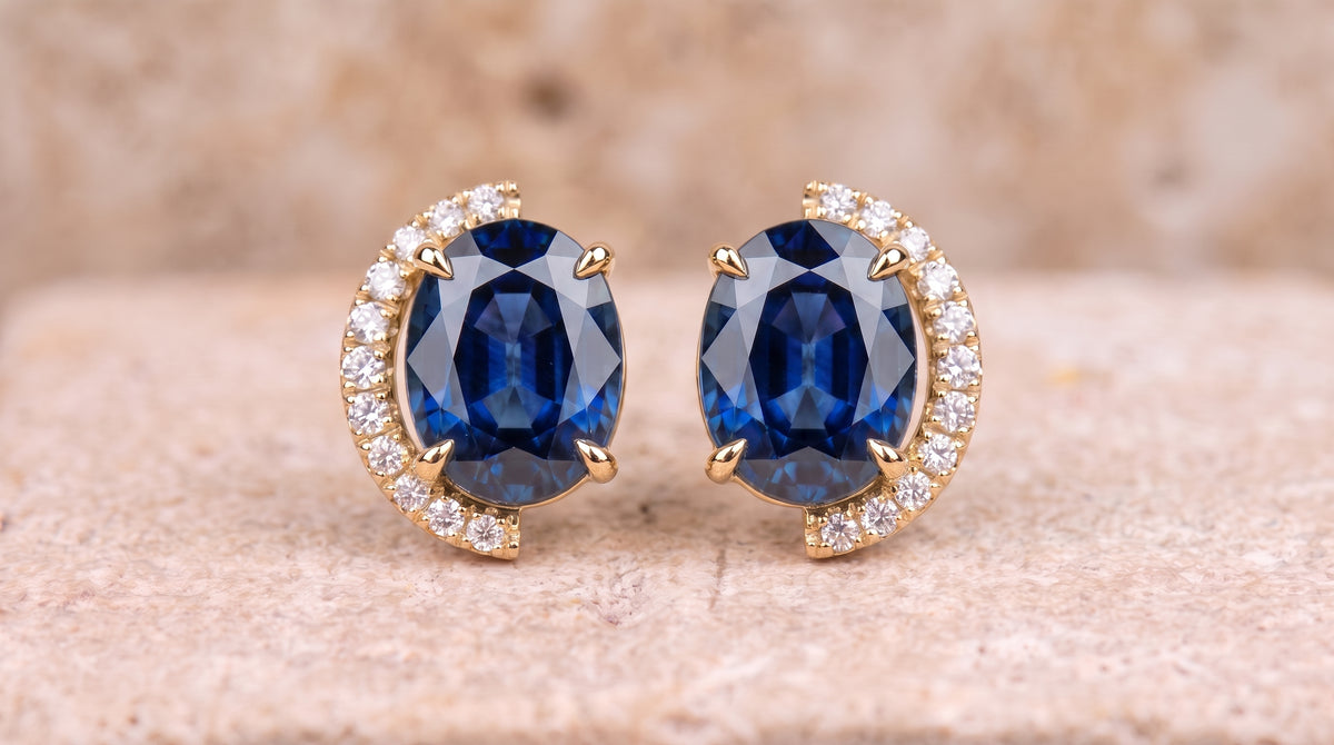 The Lunette Crescent Stud Earrings