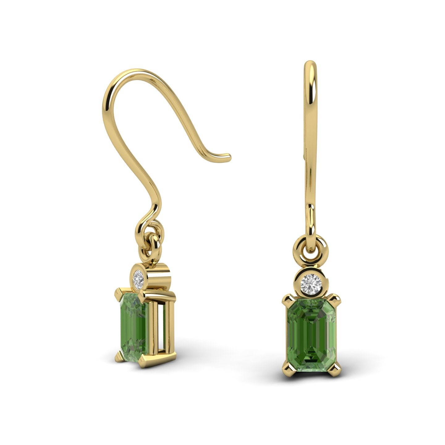 Emerald Cut Sapphire Earrings